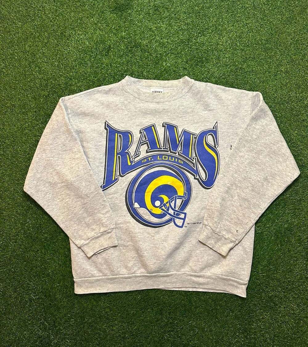 1995 TULTEX St. Louis Rams NFLP Crewneck Sweatshirt Gray